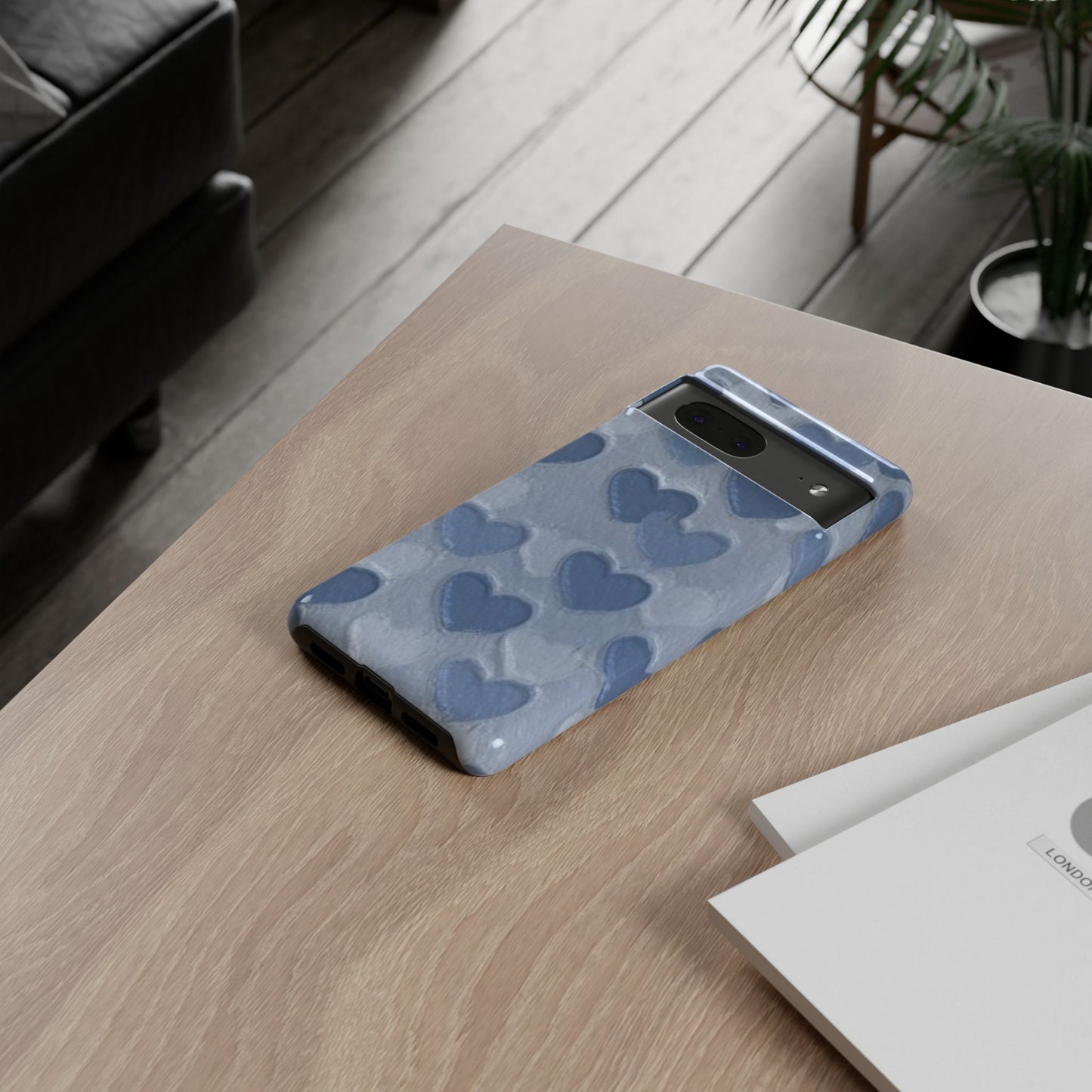 Blue Heart Chalk Wall Phone Case