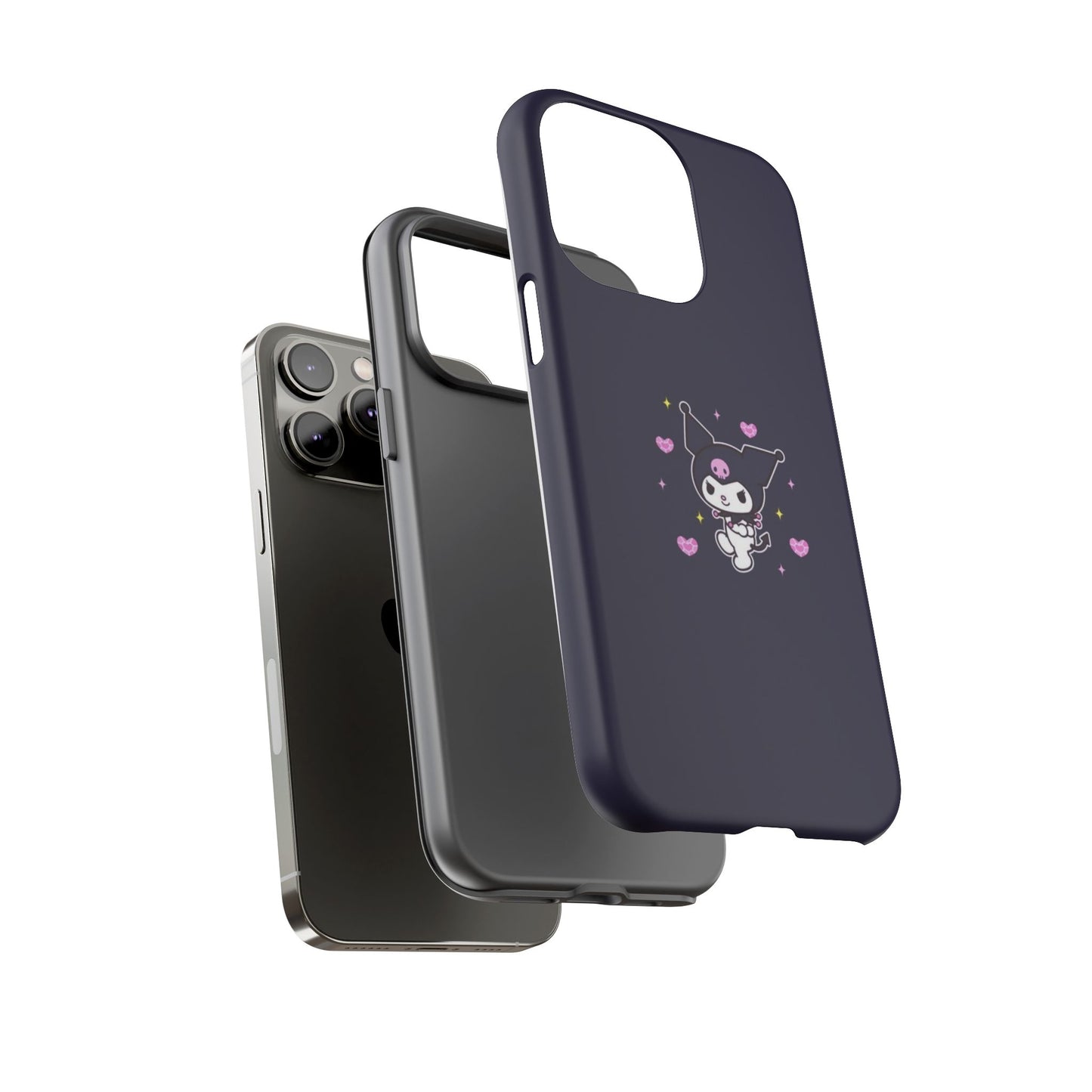 Navy Kuromi Hearts Phone Case