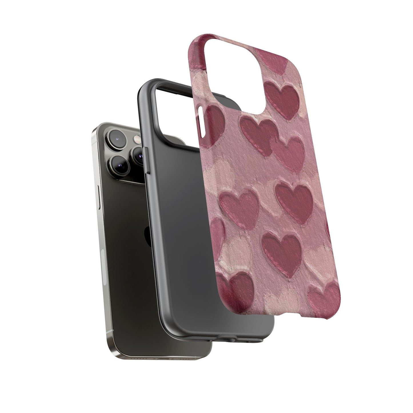 Pink Heart Chalk Wall Phone Case