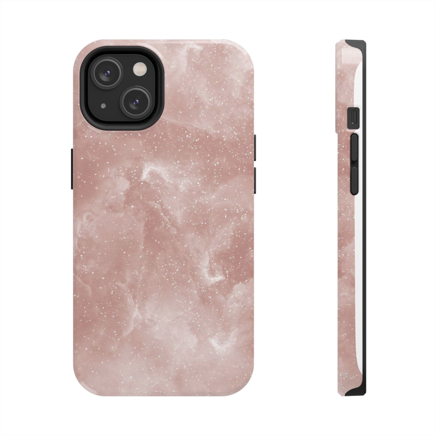 Rose Quartz Glitter Marble iPhone Case