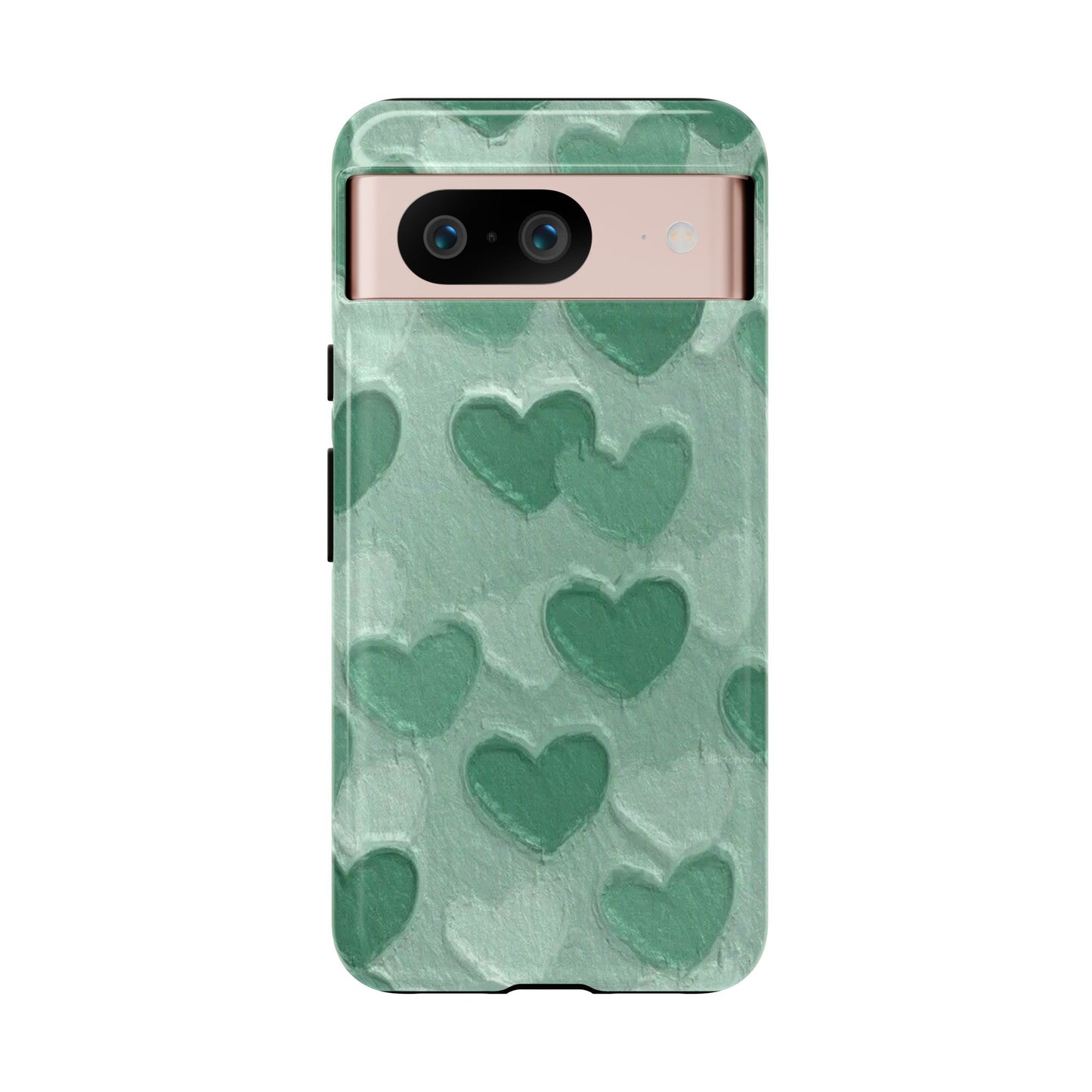 Green Heart Chalk Wall Phone Case