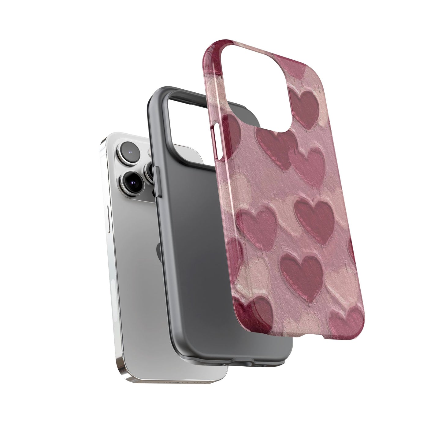 Pink Heart Chalk Wall Phone Case