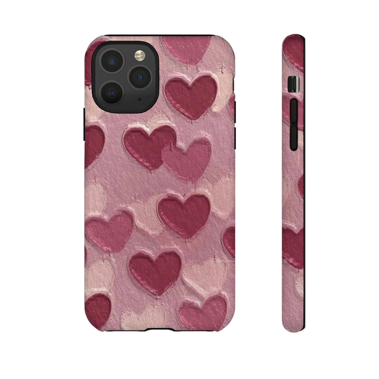 Pink Heart Chalk Wall Phone Case