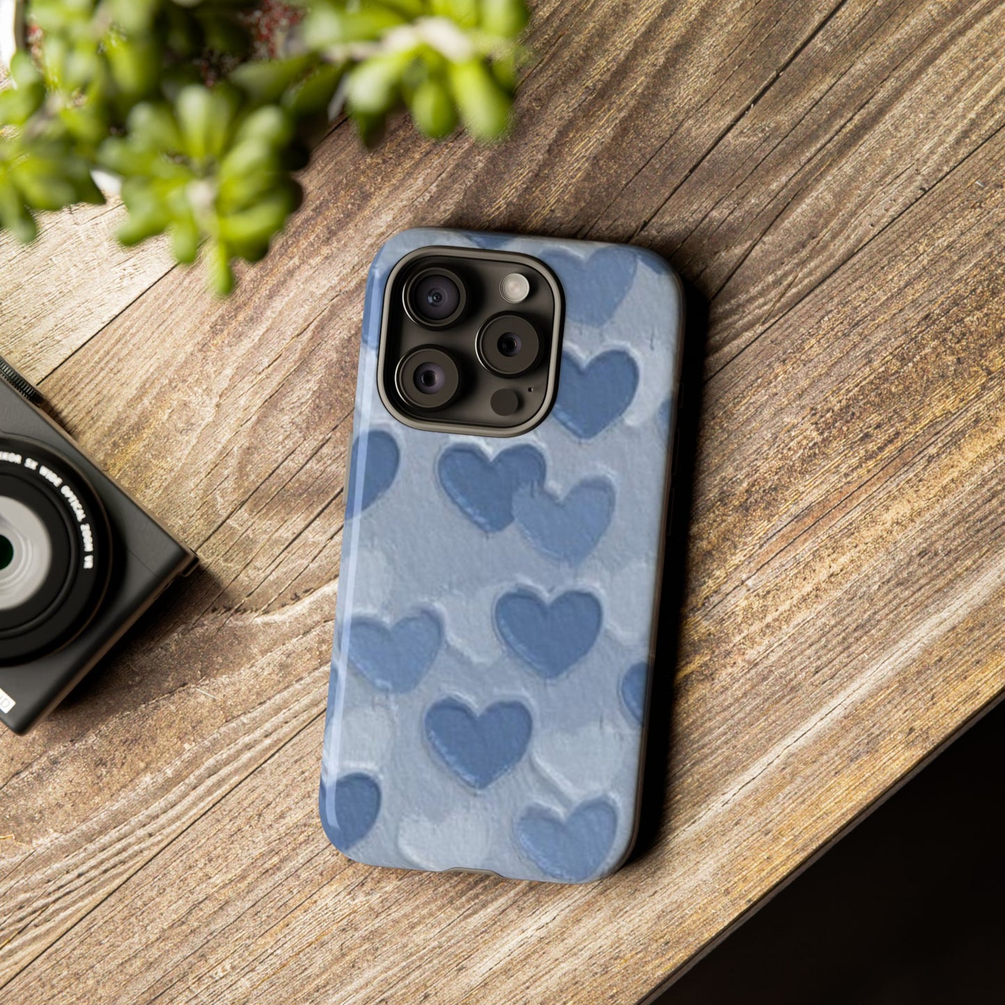 Blue Heart Chalk Wall Phone Case