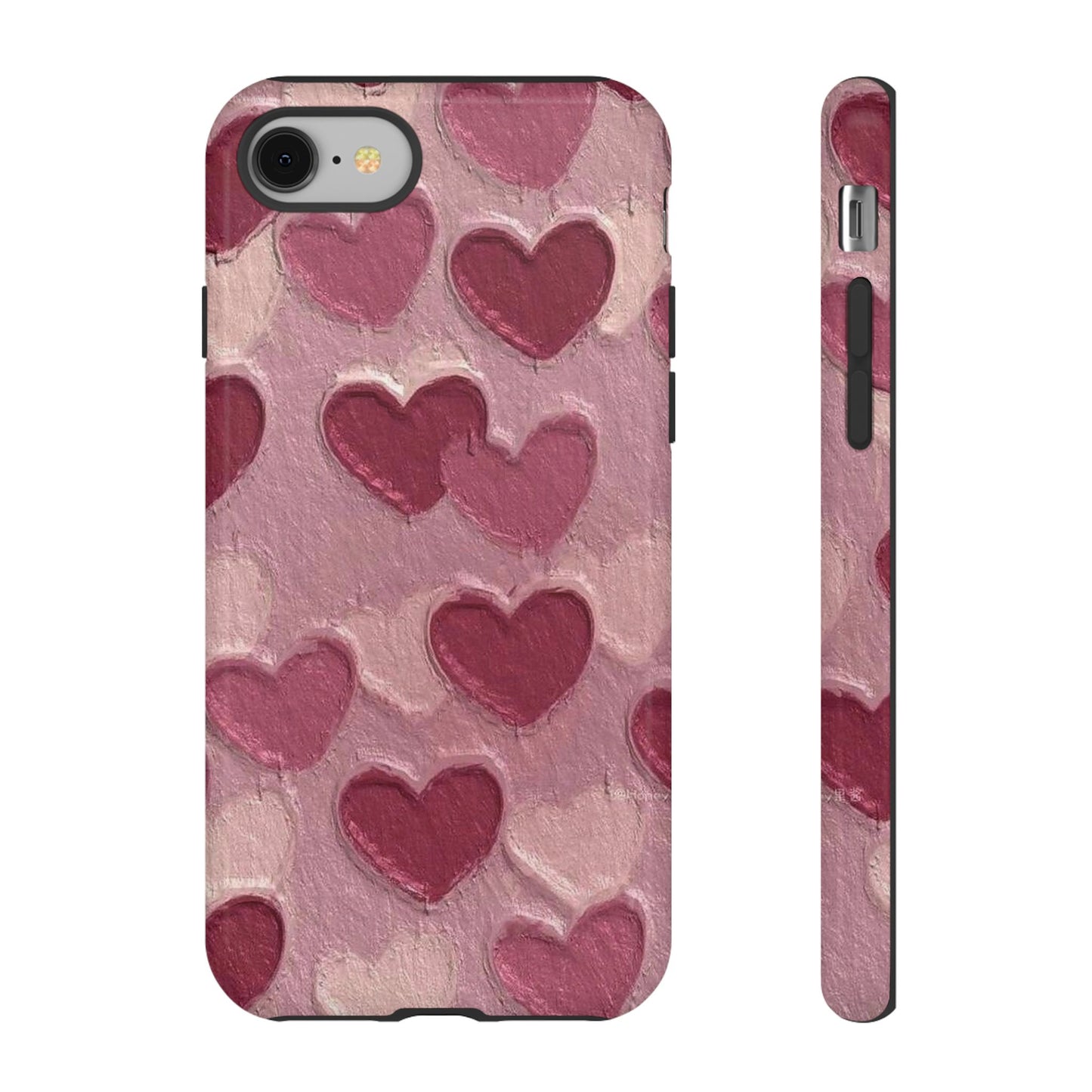 Pink Heart Chalk Wall Phone Case