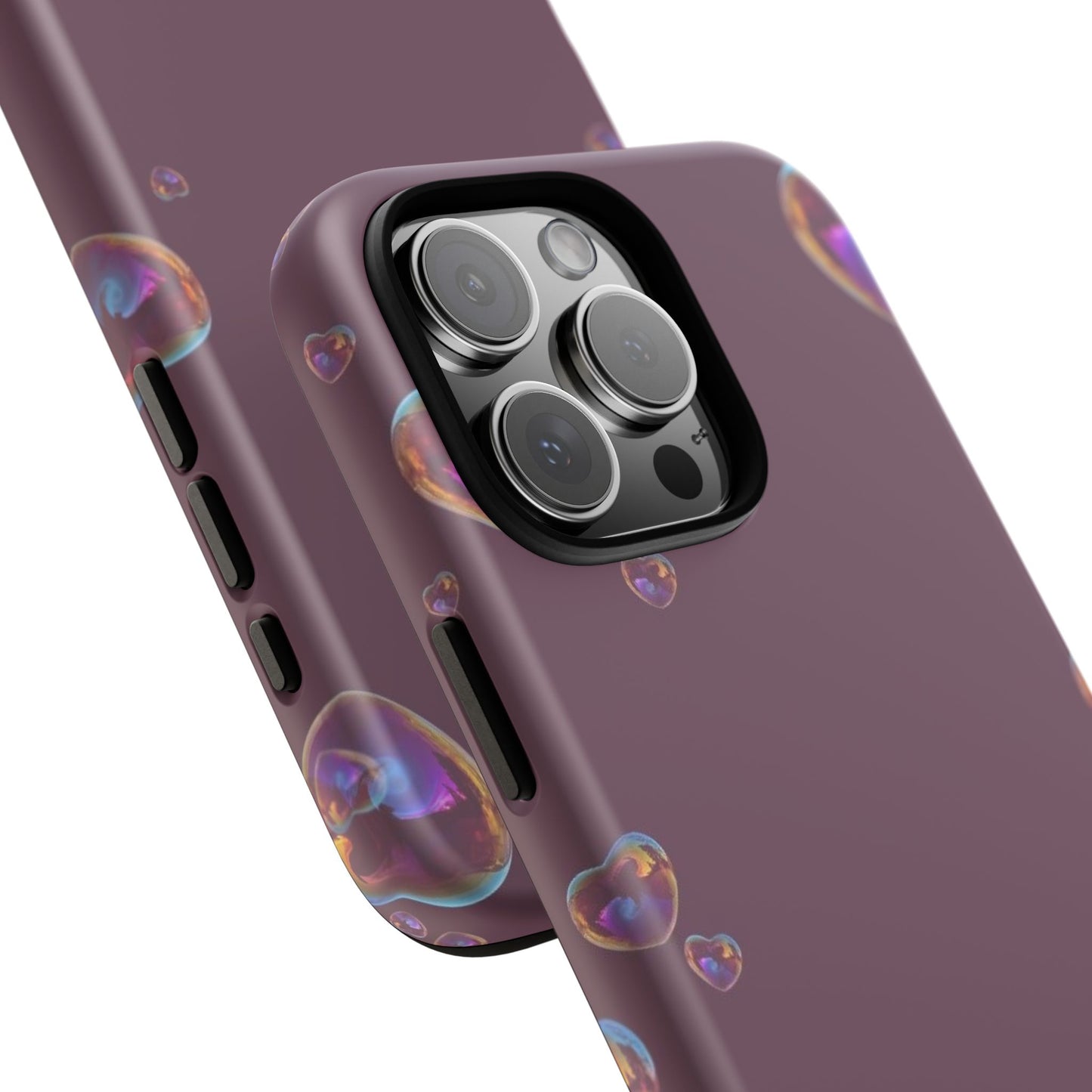 Purple Heart Bubbles Phone Case