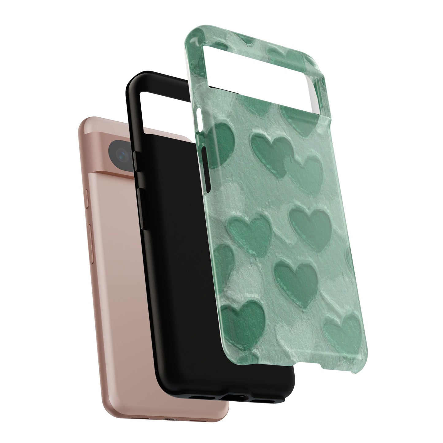 Green Heart Chalk Wall Phone Case