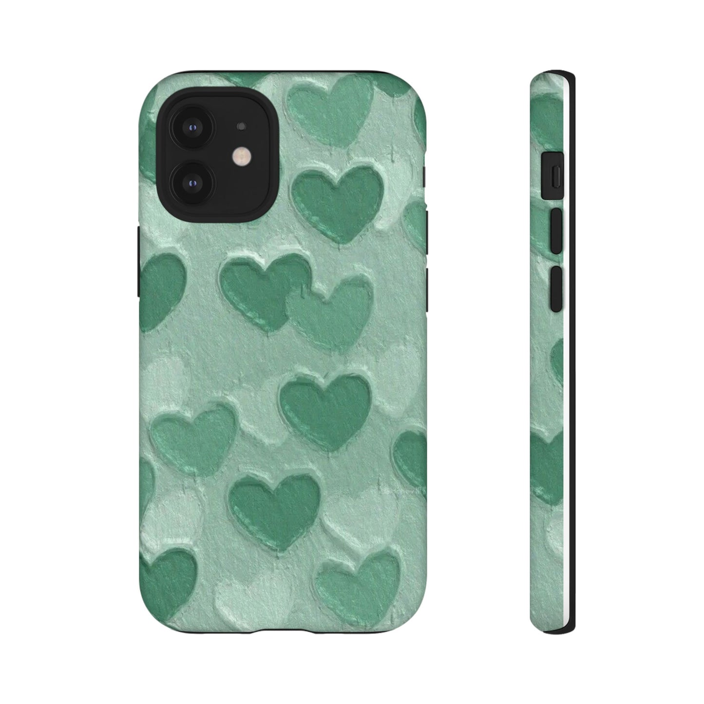 Green Heart Chalk Wall Phone Case