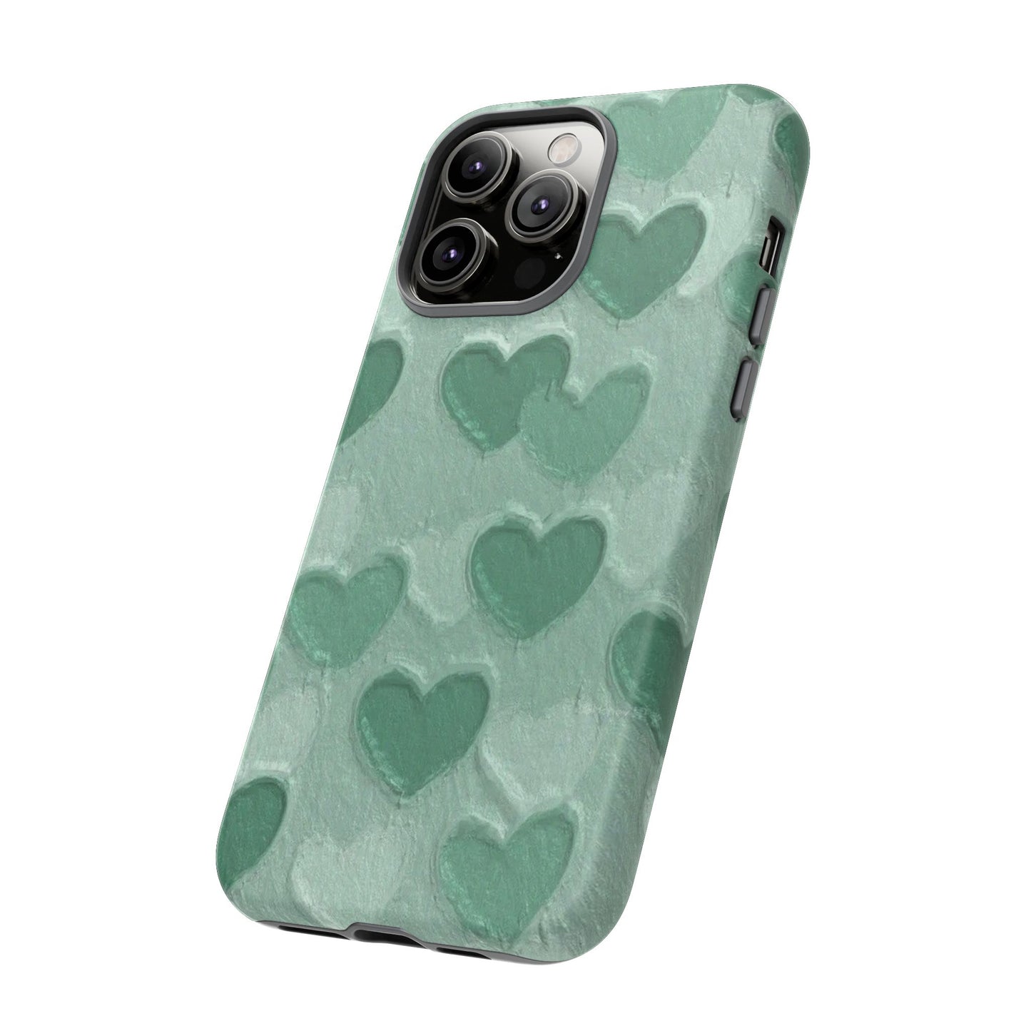 Green Heart Chalk Wall Phone Case