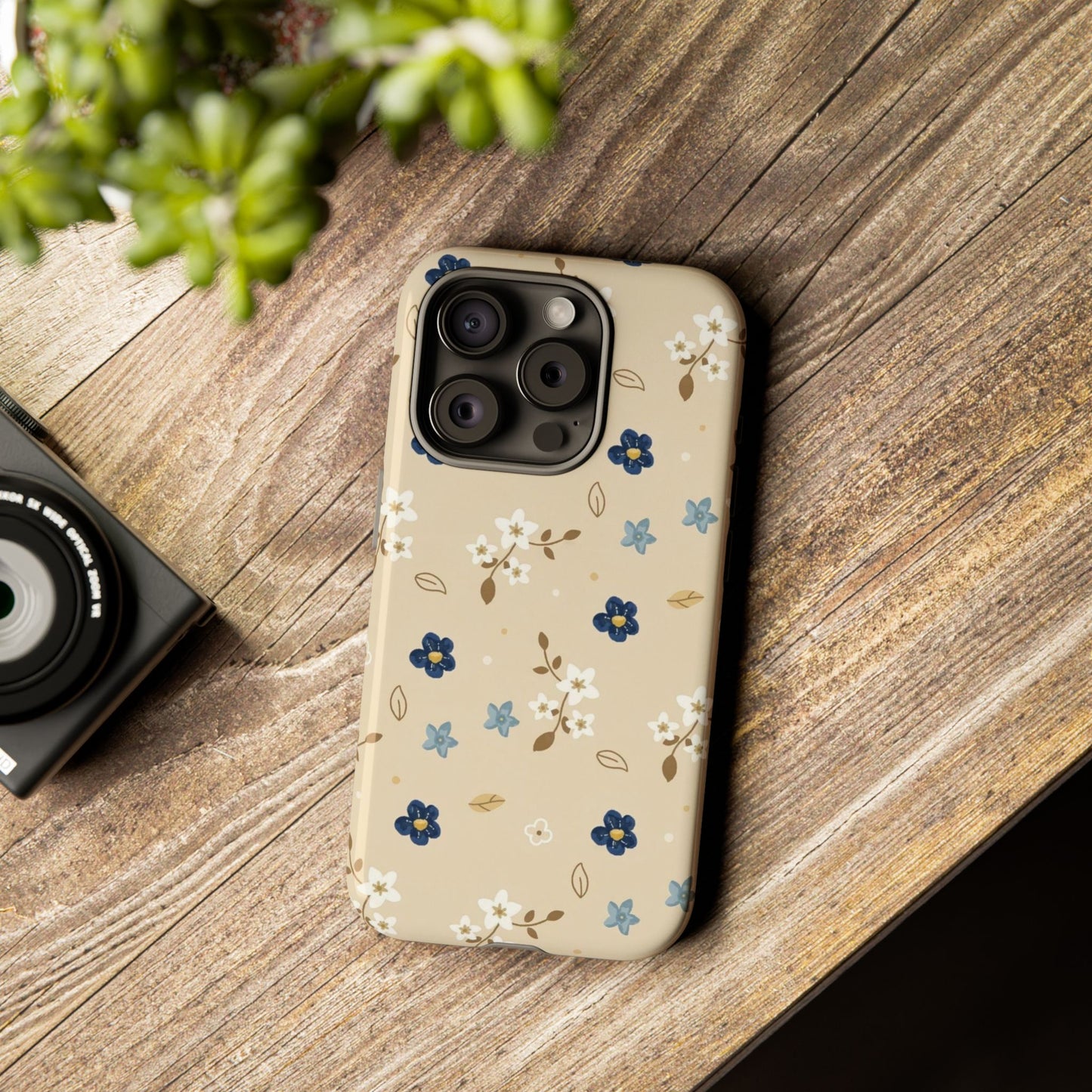 Navy Daisy Phone Case