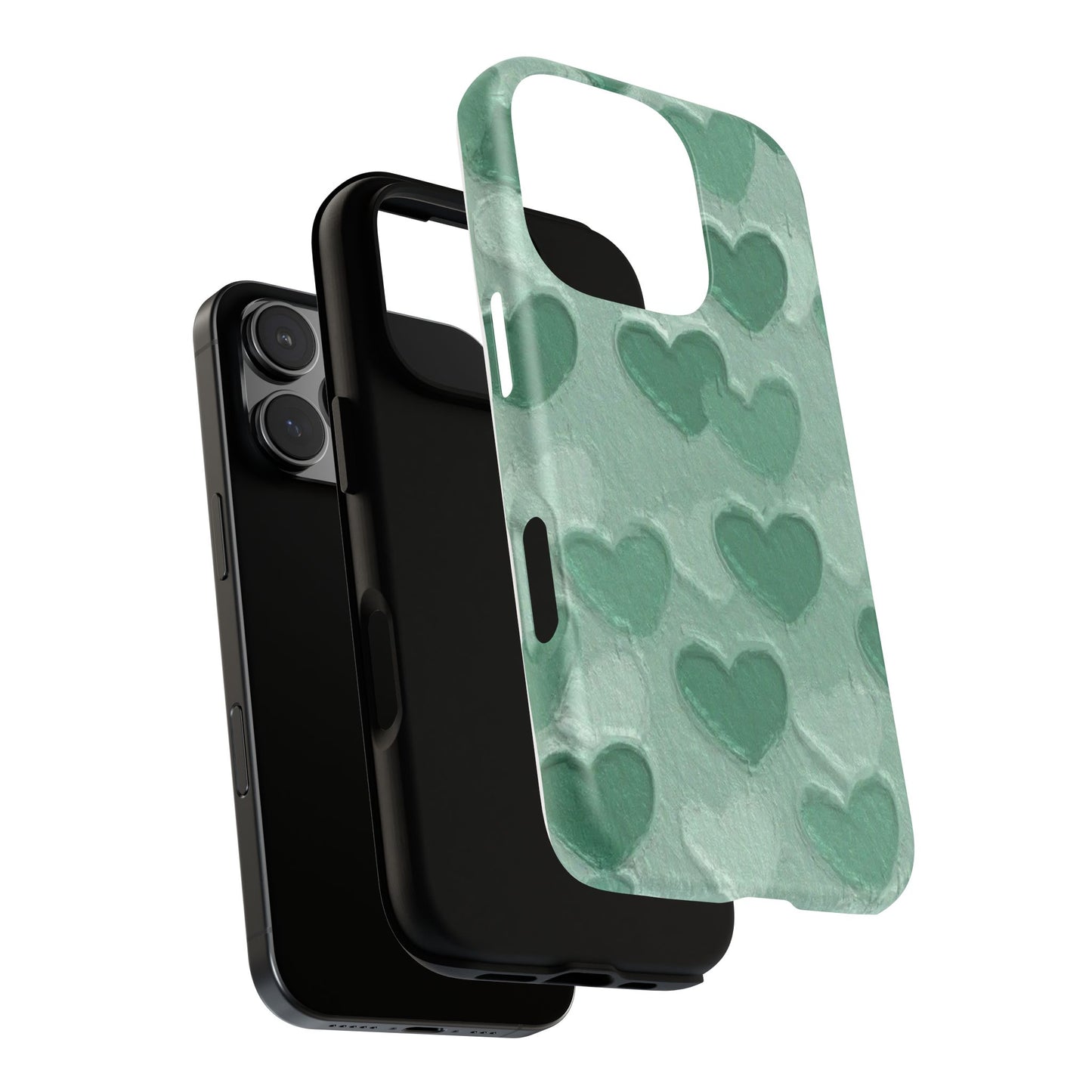 Green Heart Chalk Wall Phone Case