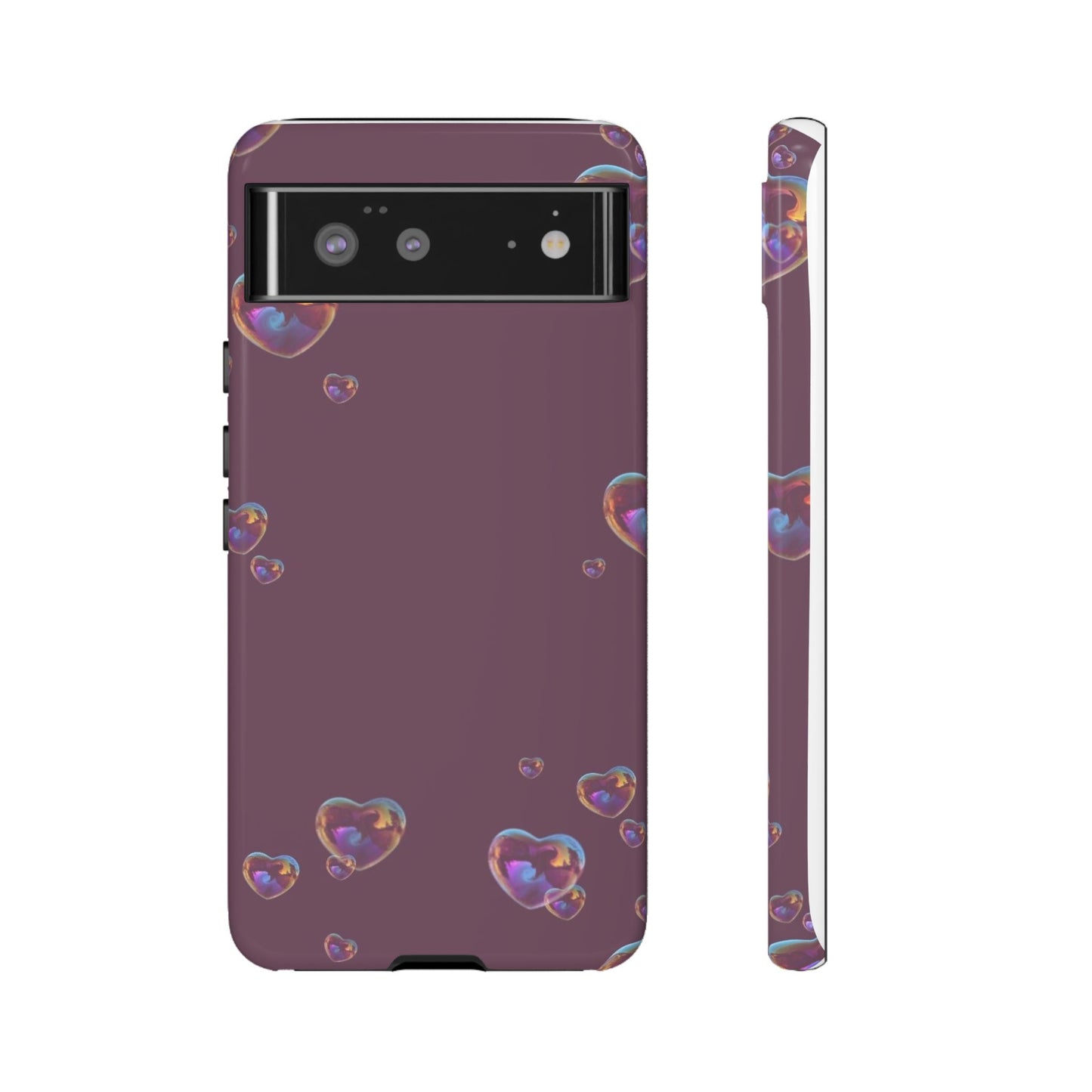 Purple Heart Bubbles Phone Case