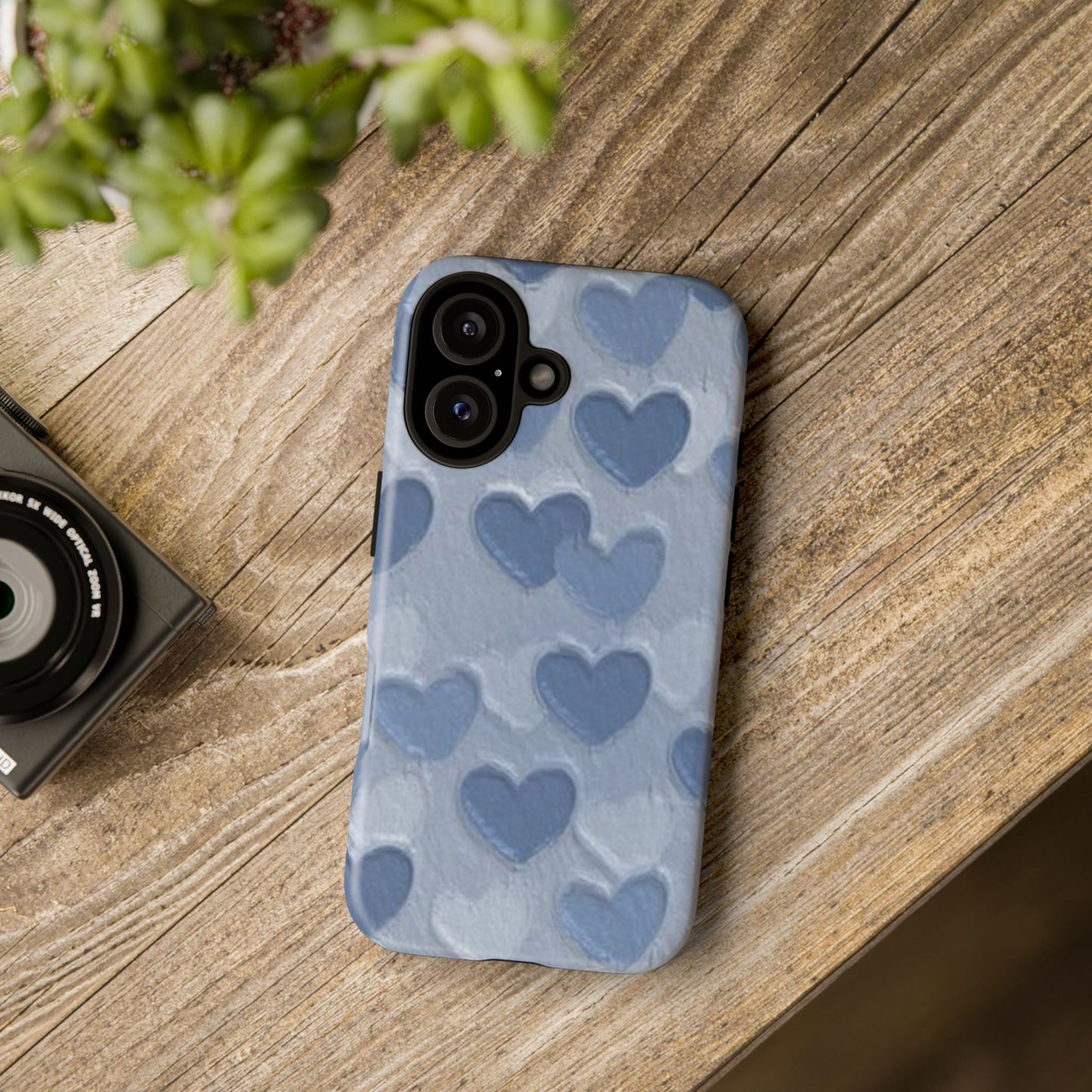 Blue Heart Chalk Wall Phone Case