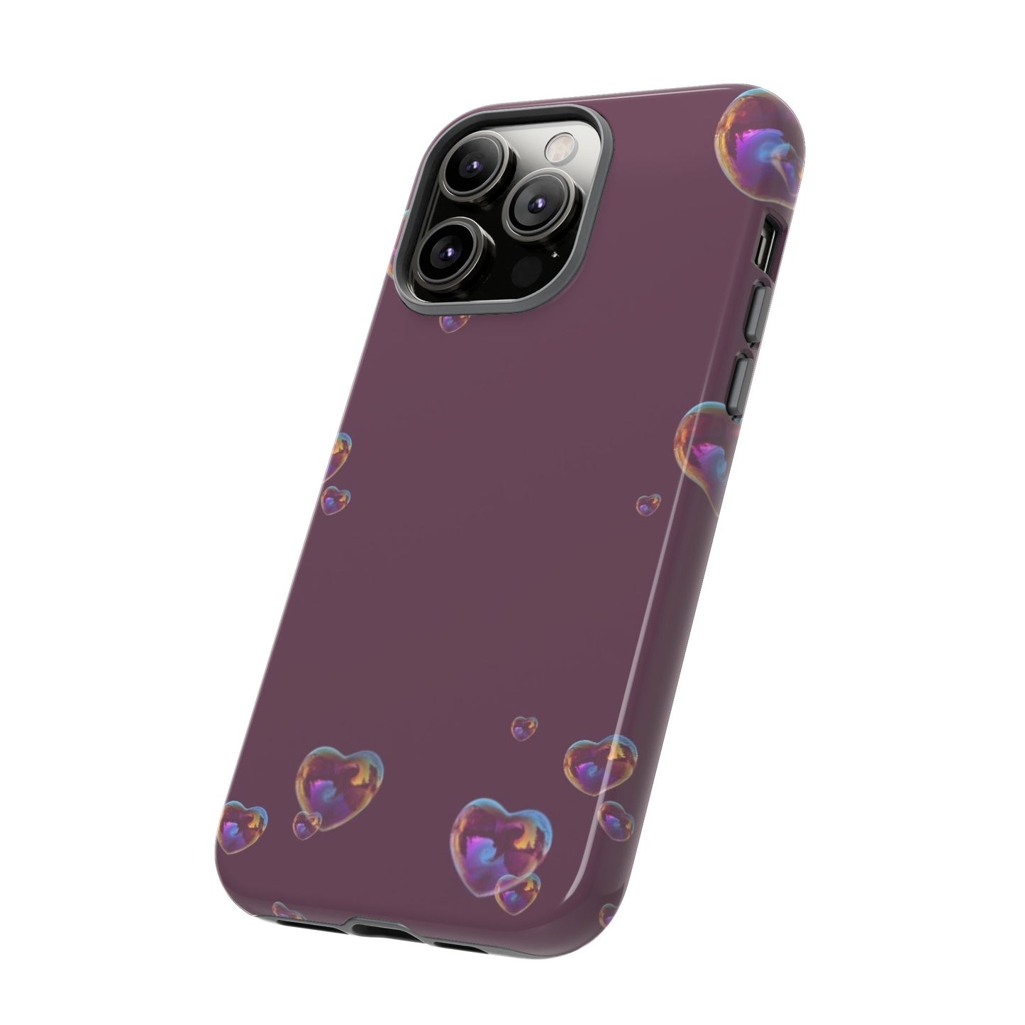 Purple Heart Bubbles Phone Case