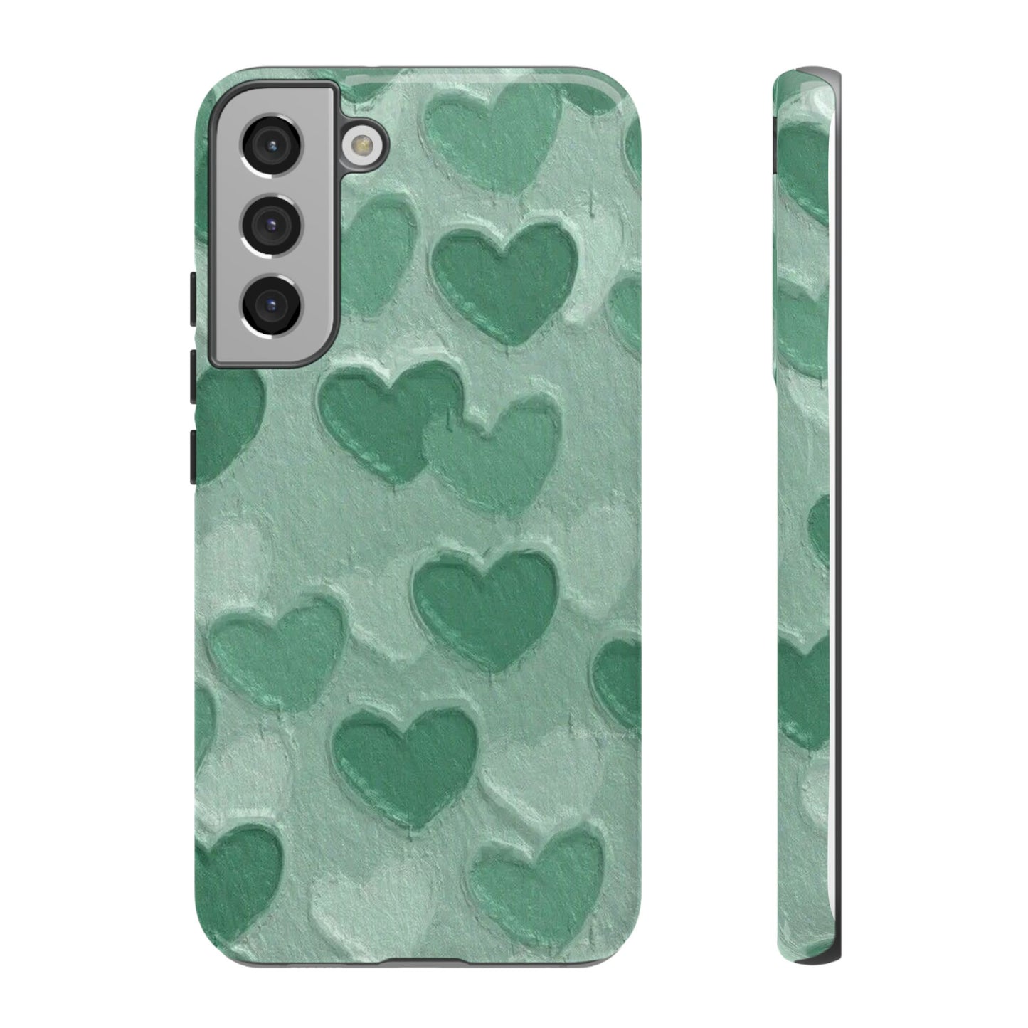 Green Heart Chalk Wall Phone Case