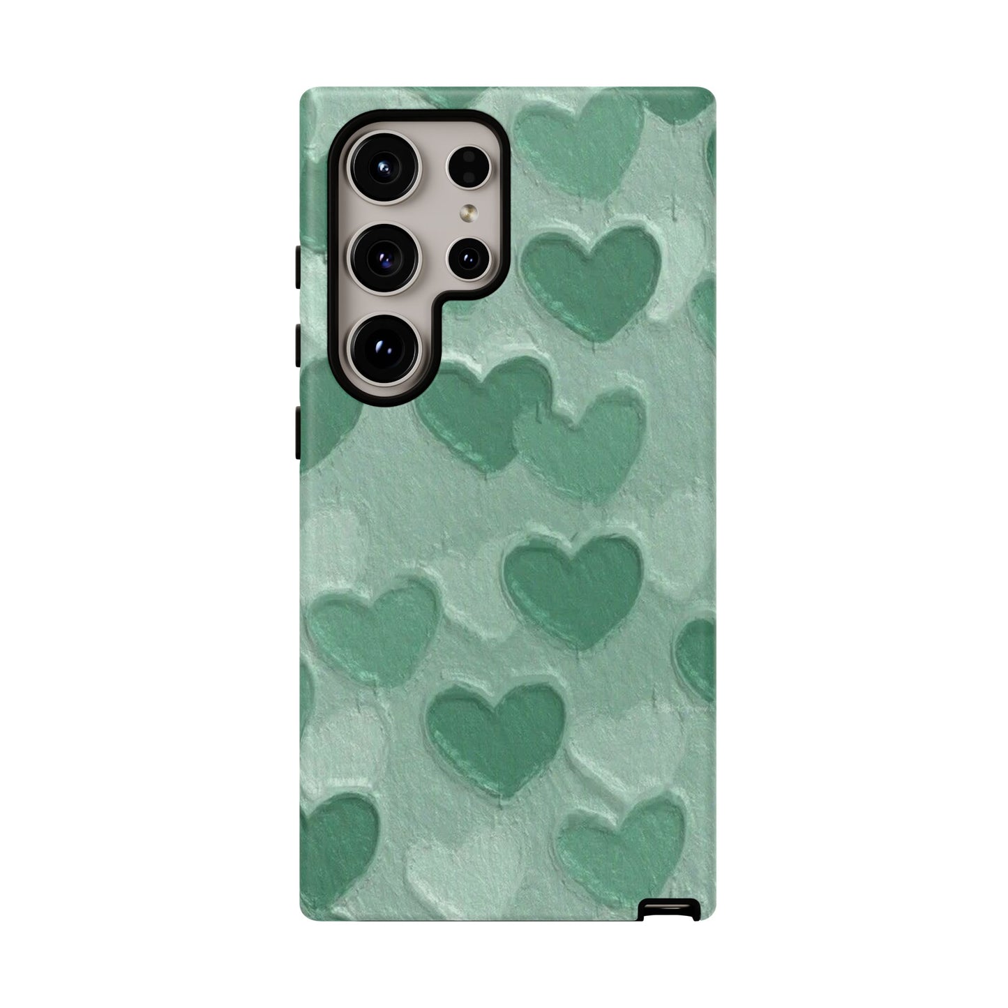 Green Heart Chalk Wall Phone Case