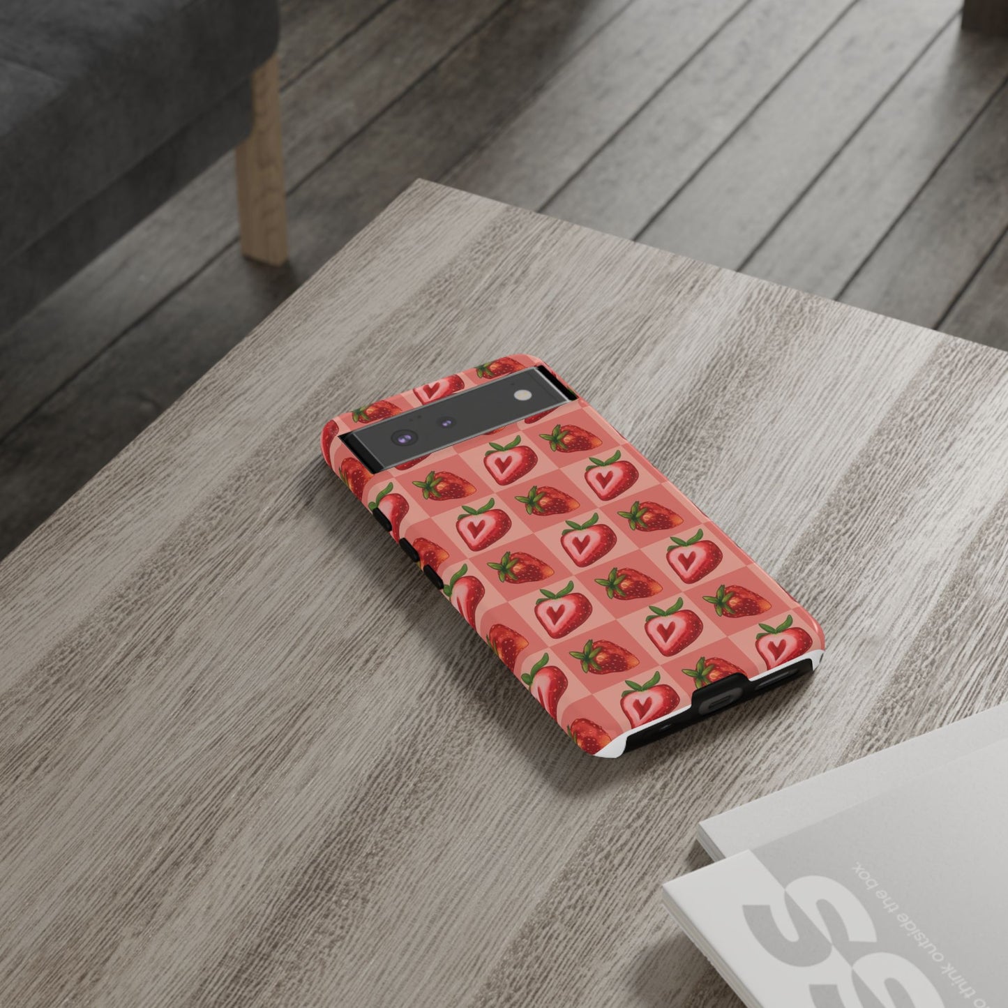 Strawberry Heart Checkers Phone Case