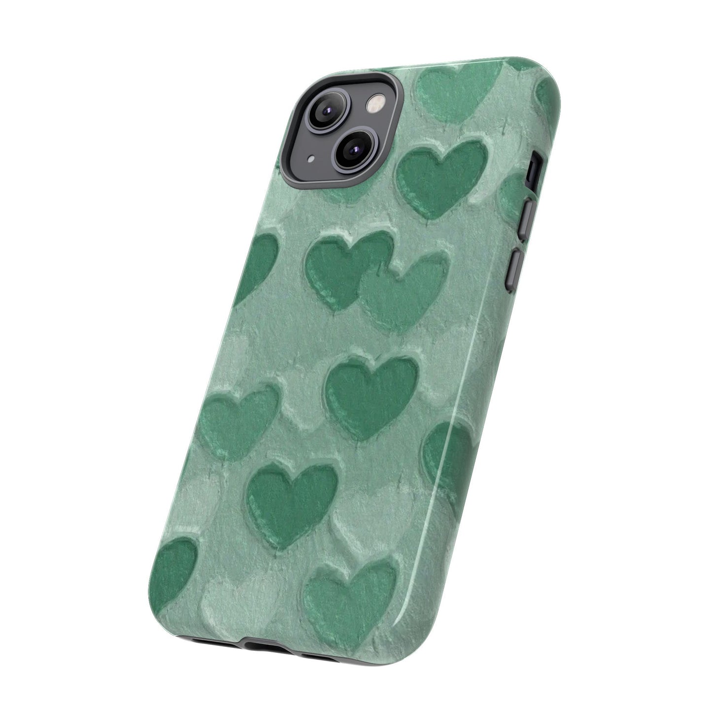 Green Heart Chalk Wall Phone Case