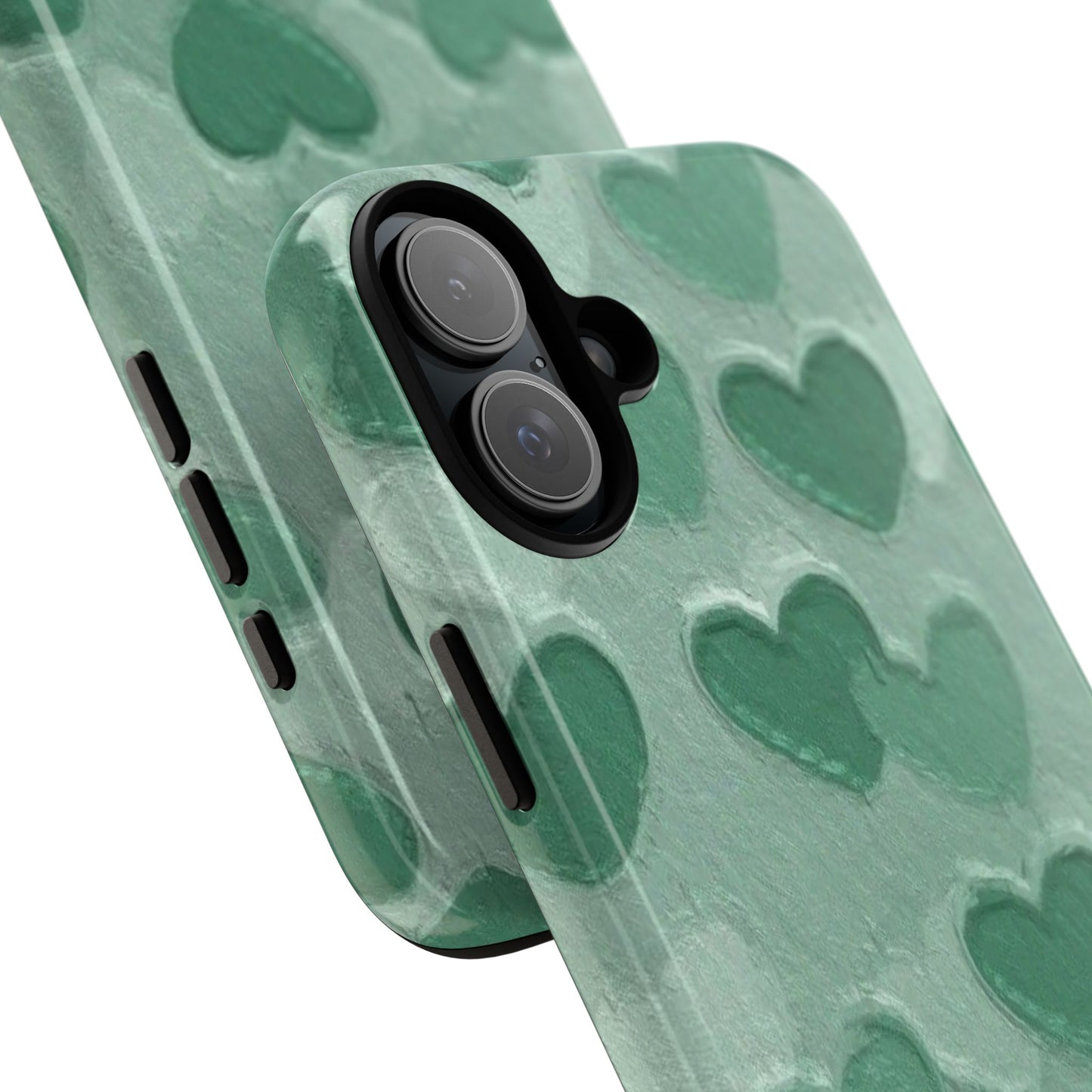 Green Heart Chalk Wall Phone Case