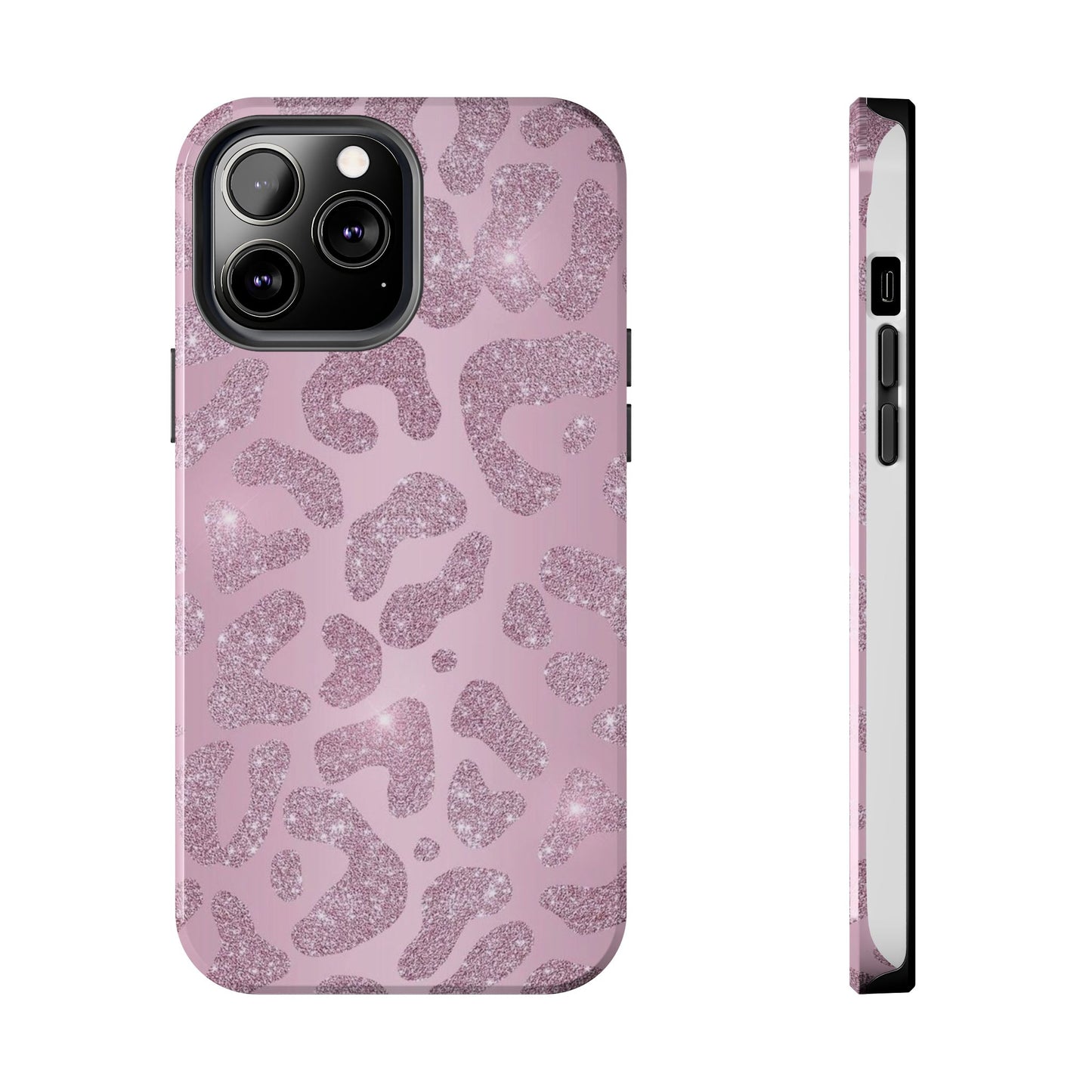 Pink Glitter Cheetah iPhone Case