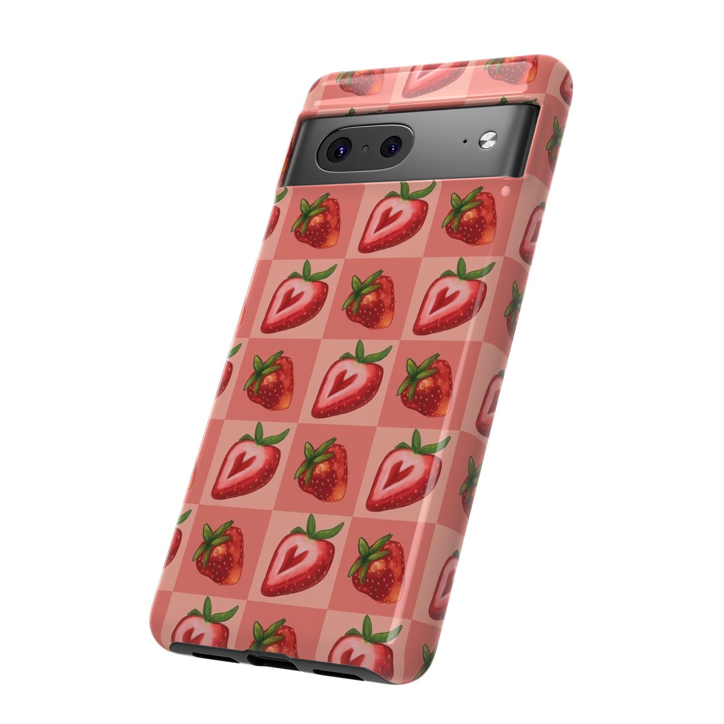 Strawberry Heart Checkers Phone Case