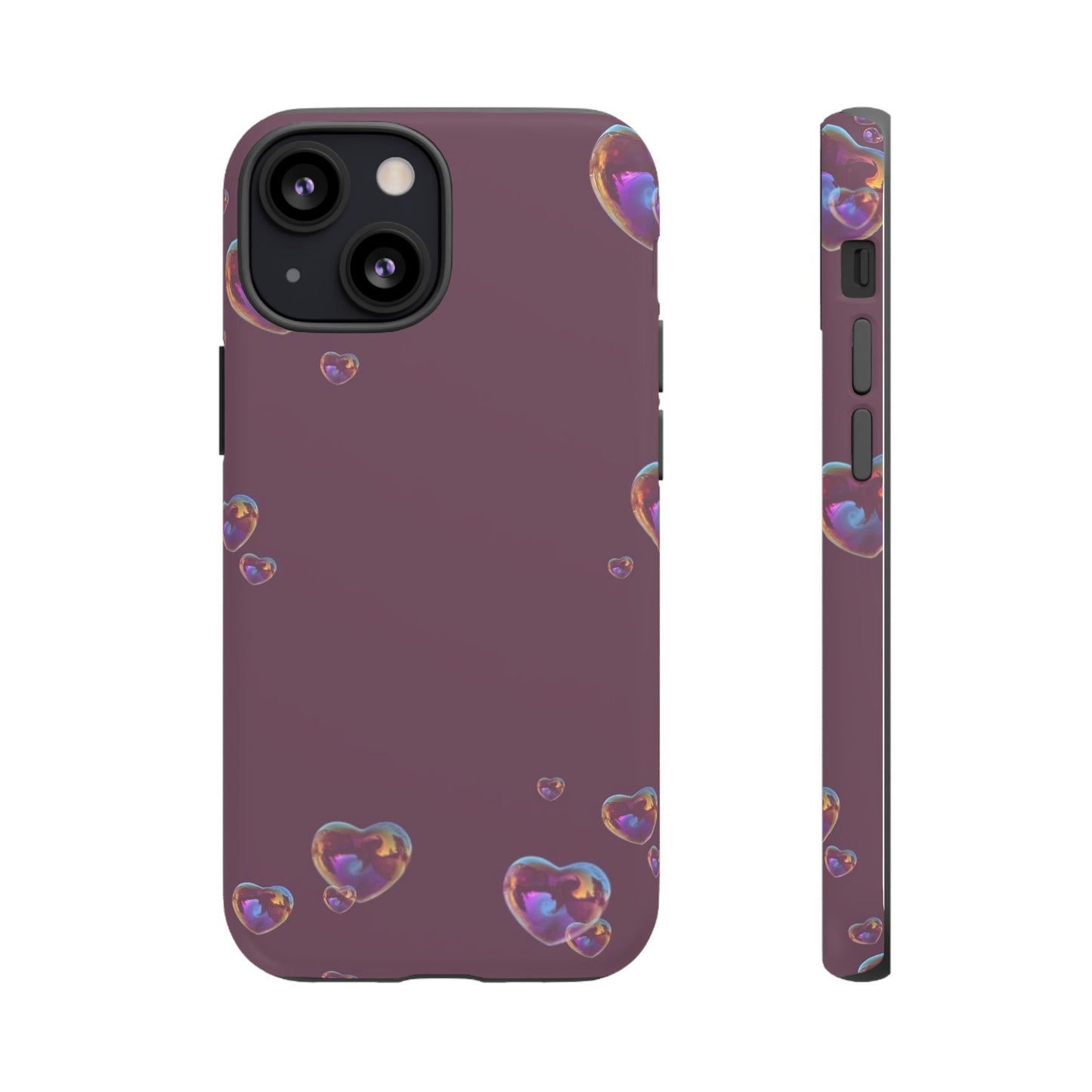 Purple Heart Bubbles Phone Case