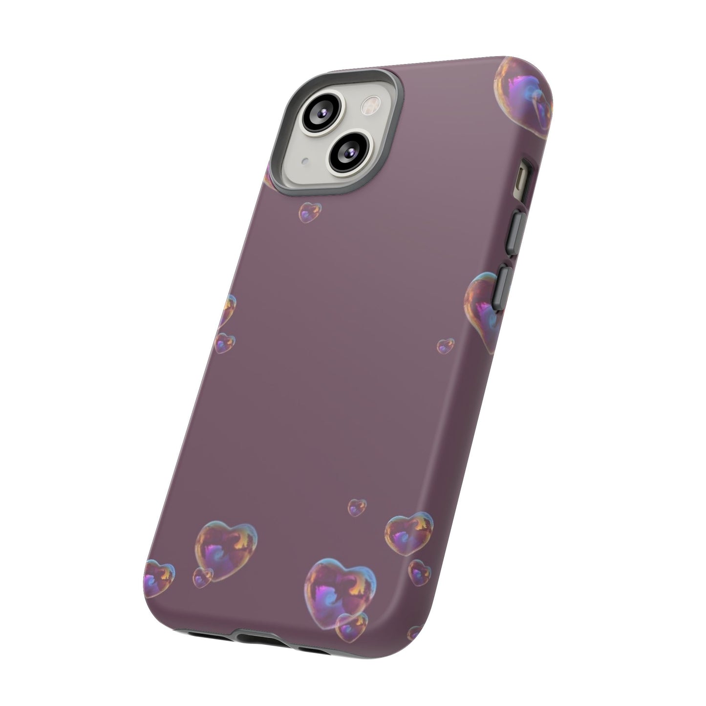 Purple Heart Bubbles Phone Case