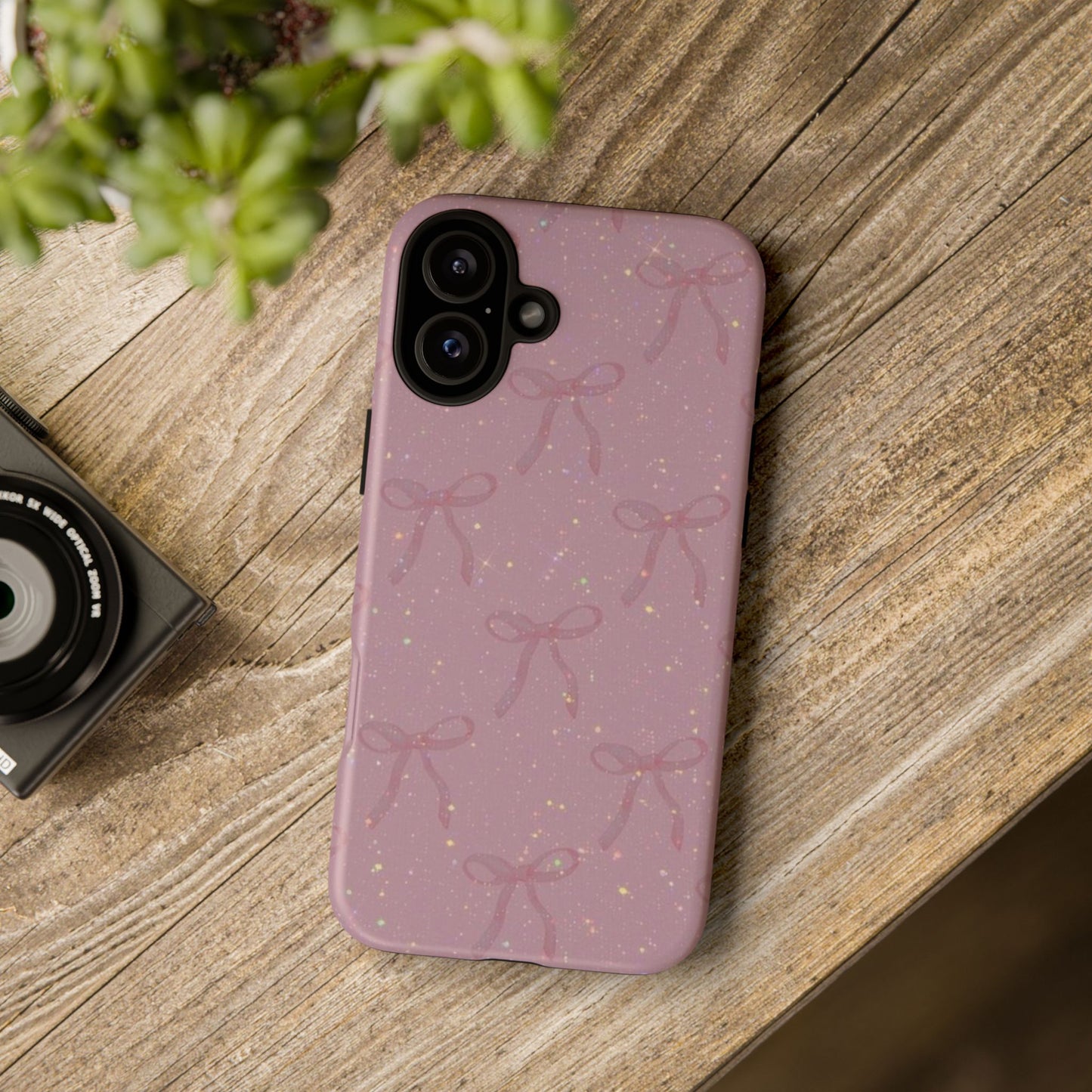 Pink Sparkly Bow Phone Case